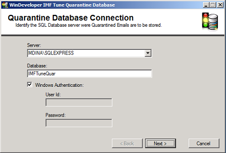 Quarantine Database Connection