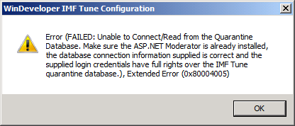 IMF Tune Database Registration Error