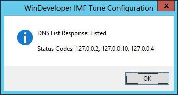 DNS List Test Result