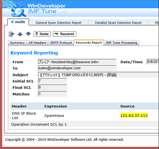 IMF Tune Moderator - DNS Match Report