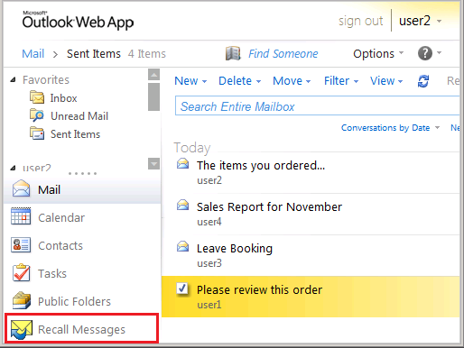 Recall Message OWA Extension
