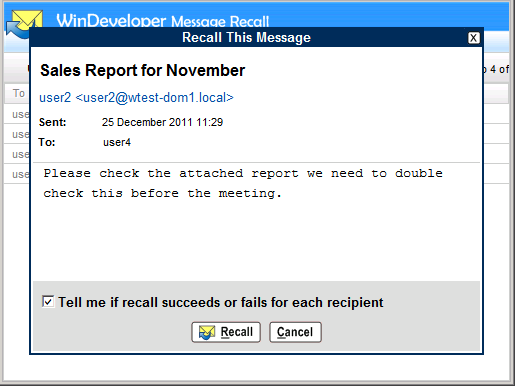 OWA Recall This Message