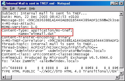 Extracting TNEF