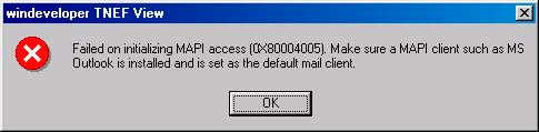 MAPI Initialization Failure