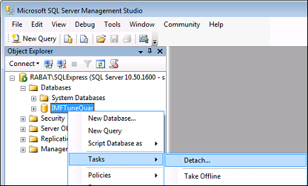 Detach SQL Database