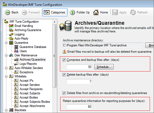 IMF Tune Disk Maintenance Archives/Quarantine
