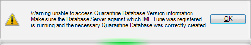 IMF Tune Configuration Warning