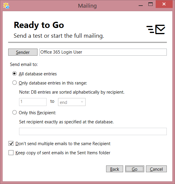 Sending emails for testing